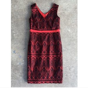 Merona black lace over red satin v-neck dress!